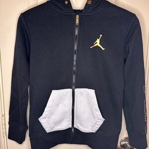 Jordan Kids Black and White Hoodie with Gold Logo